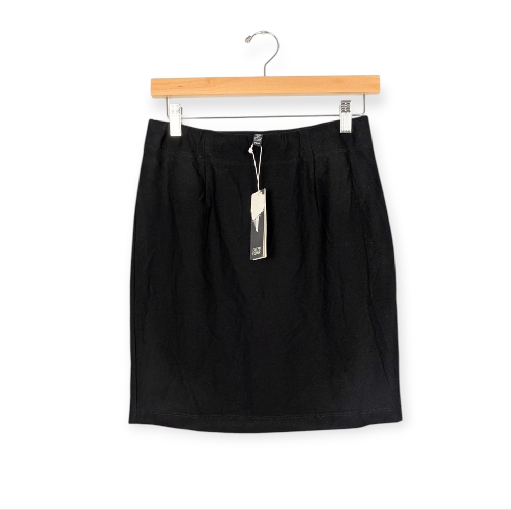 NWT Eileen Fisher Black Knee Length Pencil Skirt Size PS